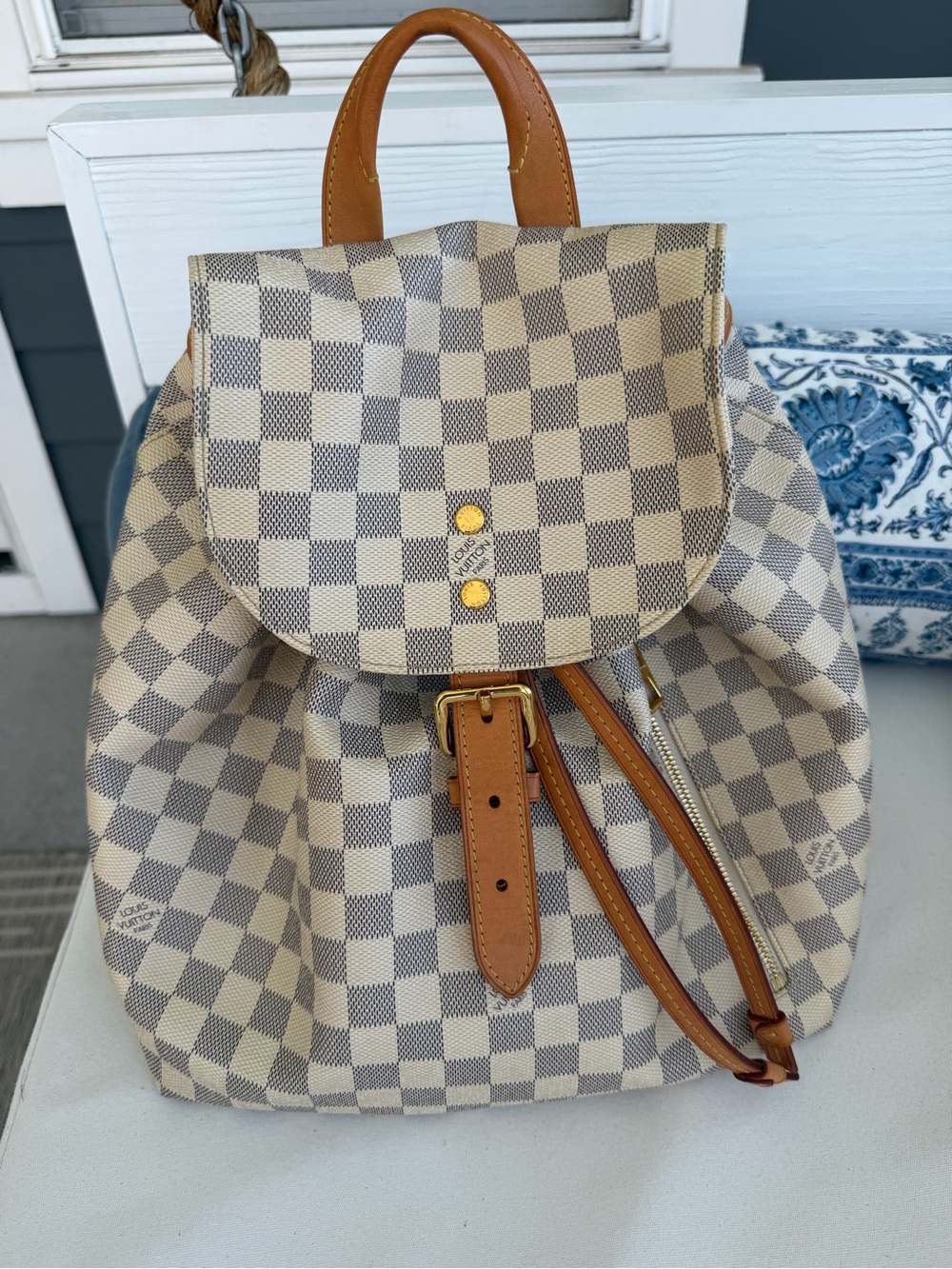 Authentic Louis Vuitton Damier Azur backpack